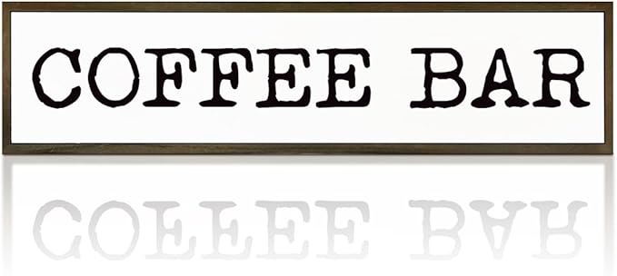 Coffee Bar Signs Decor, Decorative Wooden Box Sign, Wall Decor Art, Farmhouse Coffees Sign for Home, Kitchen, Cafe, Coffee Bar Decors, Rustic Hanging Signs and Plaque 17.8x4x1.2 inches by WKYAER