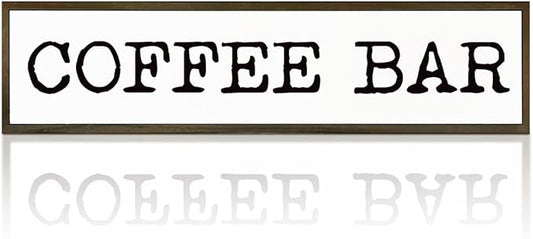 Coffee Bar Signs Decor, Decorative Wooden Box Sign, Wall Decor Art, Farmhouse Coffees Sign for Home, Kitchen, Cafe, Coffee Bar Decors, Rustic Hanging Signs and Plaque 17.8x4x1.2 inches by WKYAER