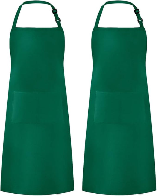 Syntus Apron for Men Women, Adjustable Cooking Kitchen Chef Aprons with 2 Pockets, Cotton/Polycotton/Polyester