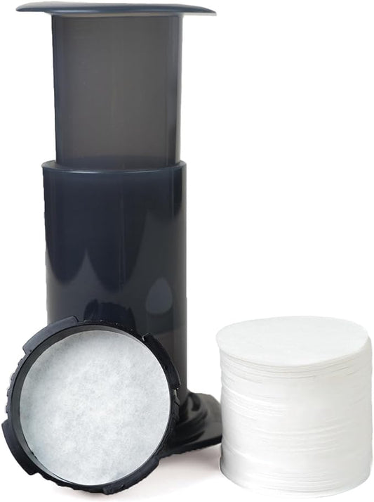 500-Count Replacement Paper Filters - Round Disposable Coffee Filters Paper Compatible with Aeropress Coffee Makers for Brewing Tea and Coffee