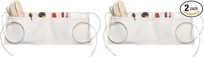 Custom Leathercraft Clc C6 Canvas Waist Apron Two Pocket, Unisex Adult, White, (Pack of 2) by CustomLeatherCraft
