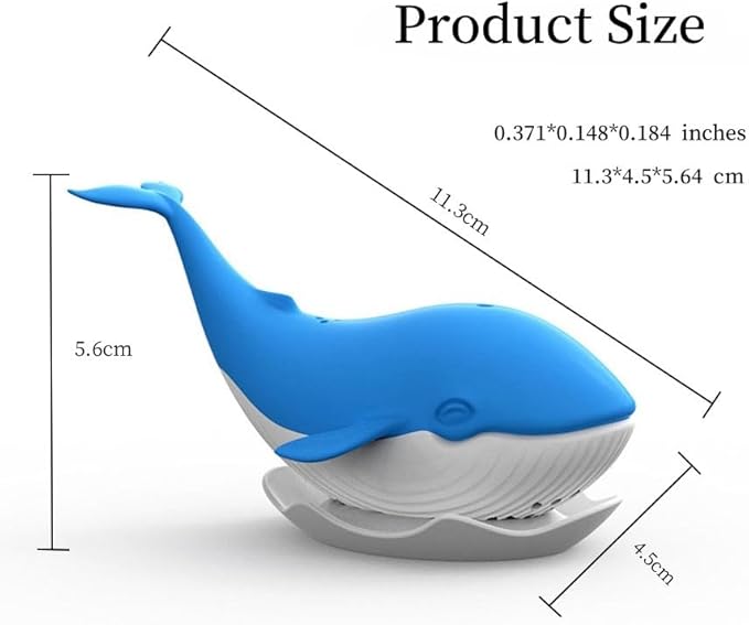 Tea Infuser,Whale Filter Diffuser Loose Tea Silicone Strainer for Different Mugs and Leaves