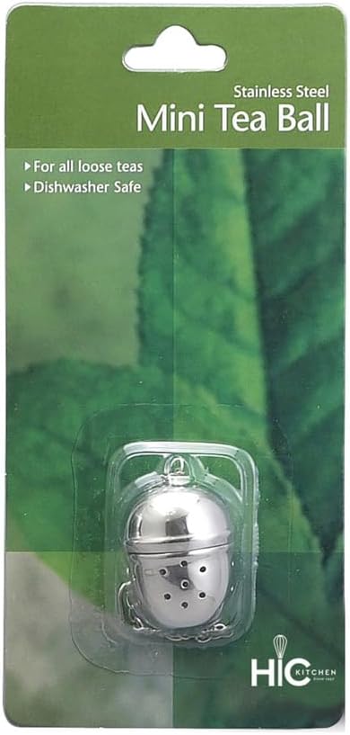 HIC Kitchen Mini Tea Ball Infusers, 18/8 Stainless Steel, Set of 4, For Loose Leaf Tea and Mulling Spices