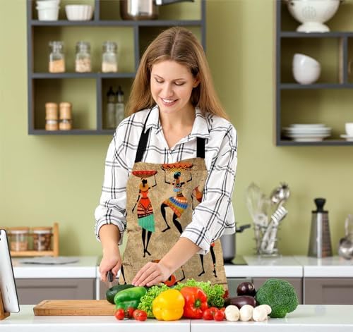 African Woman Dancer Waterproof Apron Kitchen Chef Aprons Bibs for Grooming Cooking Baking Painting Gardening - Image 5