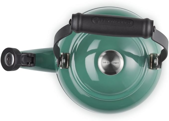 Le Creuset Enamel On Steel Demi Tea Kettle with Metal Finishes, 1.25 qt., Artichaut