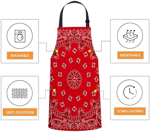 Western Paisley Chefs Apron, Cooking and Baking Apron for Men and Women, Kitchen Apron, Butchers Apron, BBQ & Catering Bibs - Image 4