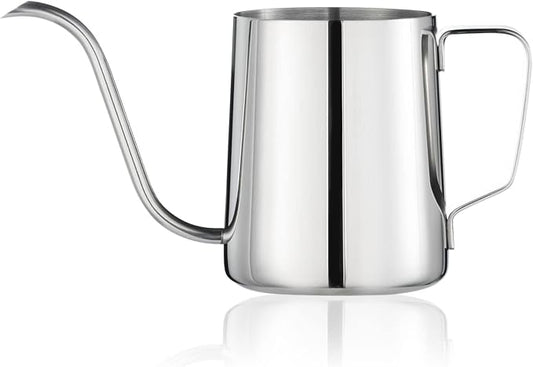 PARACITY Pour Over Kettle, Gooseneck Spout Coffee Tea Pot,12OZ Hanging Ear Hand Blunt Long Narrow Drip Cup Gooseneck Kettle, Camping Coffee Pot for Travel Outdoor(Stainless Steel)