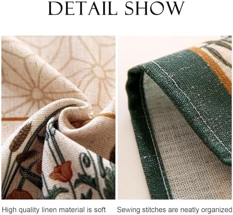 patdrea Blue Floral Linen Apron with Pocket,French Kitchen Garden Chef BBQ Aprons for Women and Men,Crisscross Back Straps - Image 4