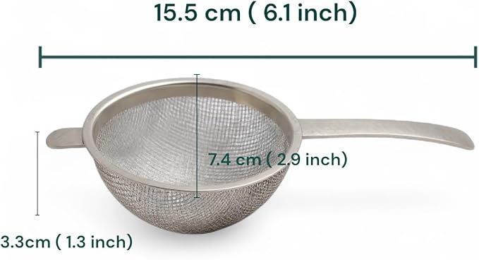 Japanese Fine Mesh Tea Sifter – Stainless Steel Tea Strainer for Matcha & Loose Leaf Tea -Made in Japan (Hammered Handle)
