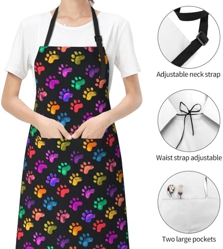 Apron Strong people waterproof work apron for kitchen cooking BBQ party perfect holiday gift with 2 Pockets - Image 6