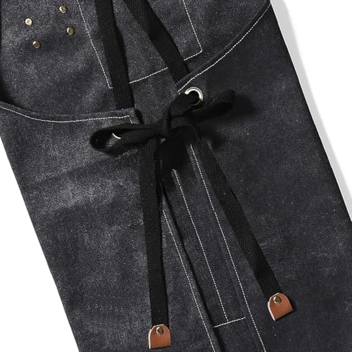 AFUN Aprons for Men Women with Large Pockets, 16-Ounce Cotton Canvas Cross Back Apron - Image 6