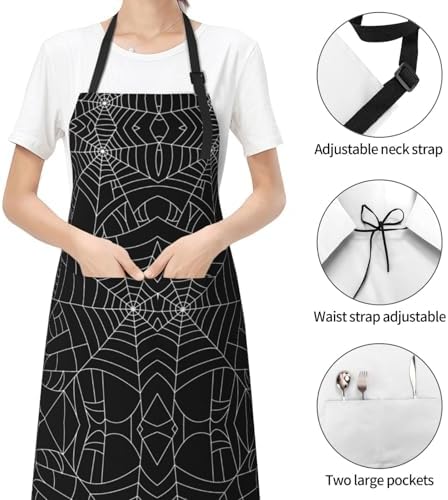 Apron Strong people waterproof work apron for kitchen cooking BBQ party perfect holiday gift with 2 Pockets - Image 6