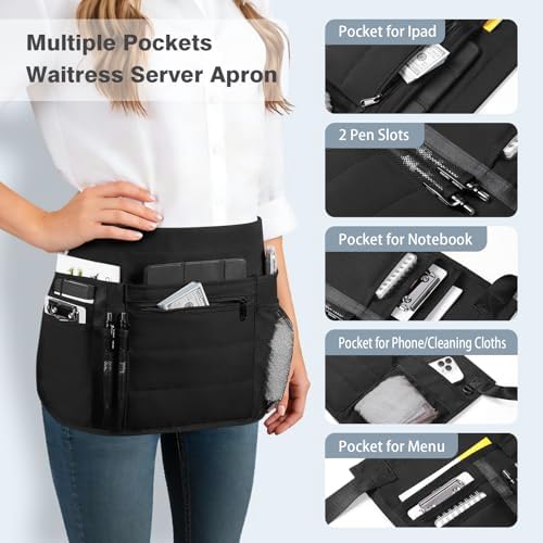 Waitress Server Apron with Multiple Pockets - Image 2