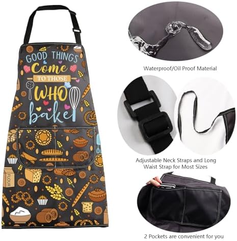 MBMSO Baking Apron the Secret Ingredient is Always Love Apron Baker Gifts Baking Cooking Gifts for Bake Lover Kitchen Apron - Image 5