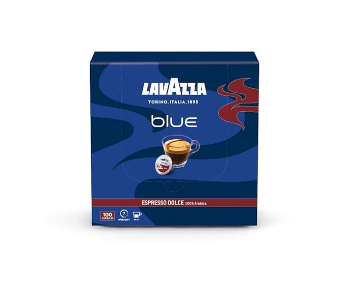 Lavazza BLUE Capsules, Espresso Dolce Coffee Blend, Medium Roast, 28.2-Ounce Boxes (Pack of 100)