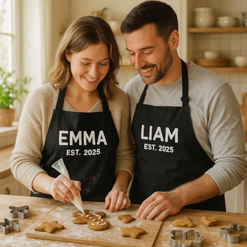 Custom Apron Women Men with Pockets Personalized Name Logo Cooking Aprons | Customizable Full Length Cotton Twill, Add Any Text Photo or Business Logo, Two Deep Pockets, 14 Colorways - Image 5