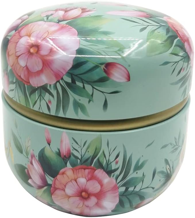12-Pack Empty Tin Can Candle Containers With Lid Sealed Jar Scented Tea Tins Metal Coffee Candy Cans Gift Storage Jewelry Boxes Ink Printing Pattern Round Can