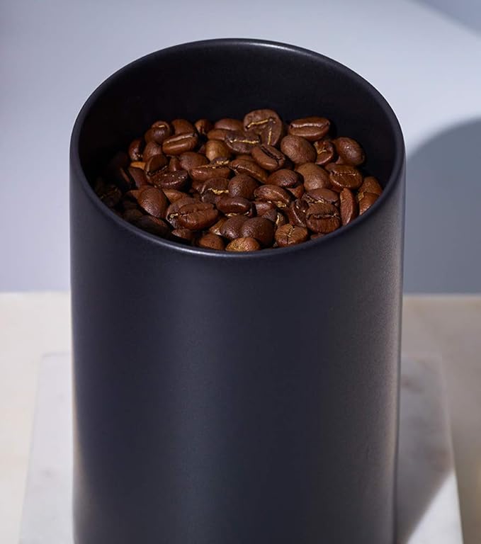 cores C820BK Coffee Canister, Porcelain, Coffee Beans, 7.1 oz (200 g), Long-established Maker, High Airtightness, Flavor, Simple
