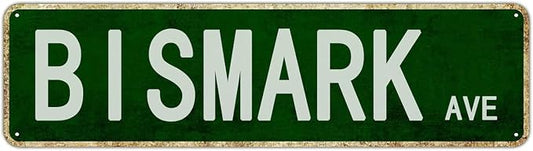 Bismark Avenue Vintage Poster Street Tin Sign Avenue Road Wall Decoration Metal Sign for Man Cave Bar Pub Cafe Home Wall Decor 16in x 4in by Unknown