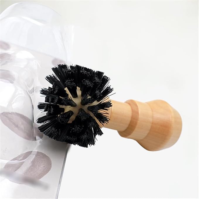 Coffee Portafilter Basket Cleaning Brush, Stiff Bristles and Wood Handle Coffee Accessories, Coffee Filter Brush Fits for Espresso Barista Machine Cleaning Tool (49mm/54mm)