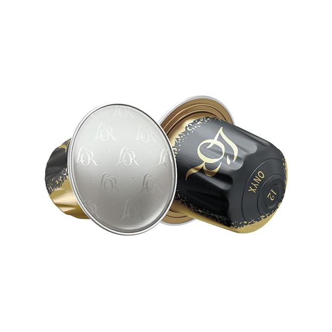 L'OR Espresso Capsules, 10 Count Onyx, Single-Serve Aluminum Coffee Capsules Compatible with the L'OR BARISTA System & *Nespresso Original Machines, 10 Count (Pack of 1)