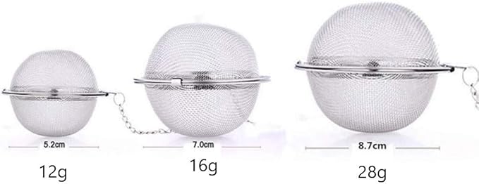 Mayata 3pcs Stainless steel fine mesh seasoning ball kitchen soup spice stew filter kitchen tool metal tea bag tea ball (3pcs Round Shape),Silver,5cm/6cm/7cm