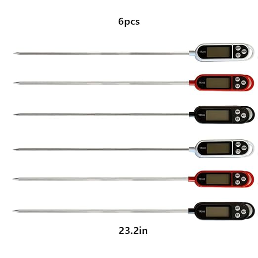 1/3pcs Candy Thermometer Digital Instant Read for Meat Kitchen Cooking Food Oil Deep Fry BBQ Grill Smoker (6, 23.2in)