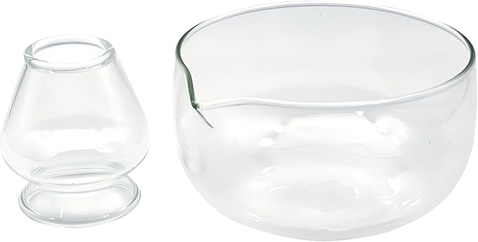 Matcha Bowl with Spout, Matcha Whisk Holder, Glass Matcha Bowl and Whisk Holder Set, Exquisite Matcha Set for Tea Ceremony