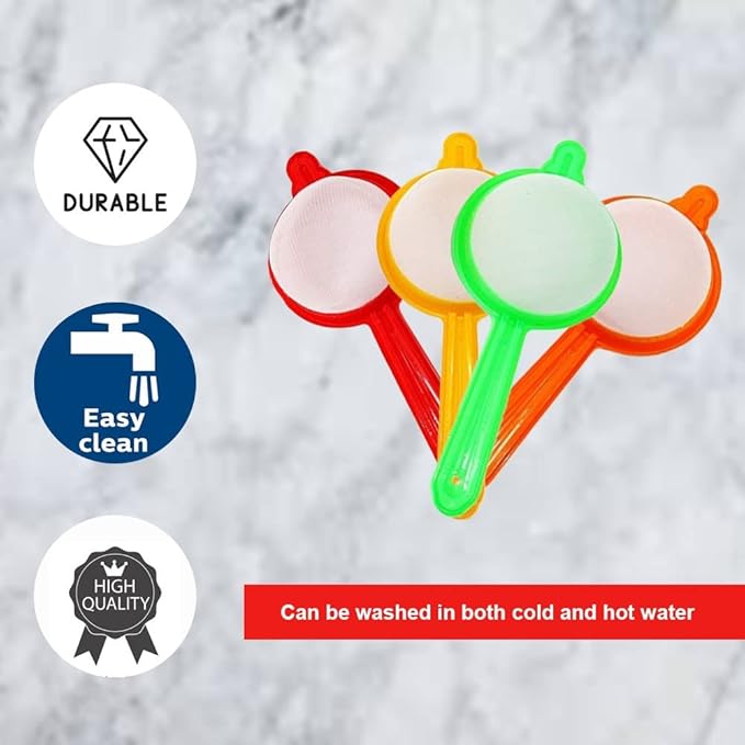 Plastic Tea and Coffee Strainers, Multicolour (Set of 4) Colour May Vary (Plastic Set of 4 Tea Strainer)