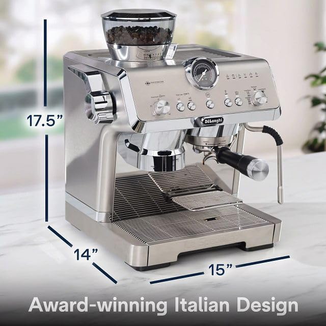 De'Longhi La Specialista Opera Espresso Machine – Cold Brew & Espresso Maker with Smart Tamping, Burr Grinder, Milk Steam Wand/Frother & 19-Bar Pressure – For Lattes & Cappuccinos
