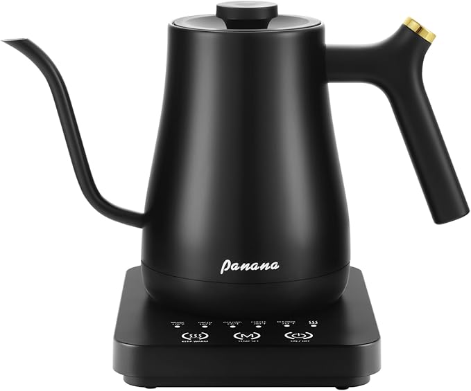 Panana Electrick Kettle, Gooseneck Electric Kettle Temperature Control with LCD Display, Pour Over Coffee Tea Kettle, Fast Heating, Overheat Protection, Memory Function,0.8L