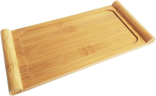Arlai Serving Trays (10.63 x 5.12x0.39 inch/LxWxH) Tasteful Small Bamboo Gongfu Tea Table Serving Tray 27x13x1cm