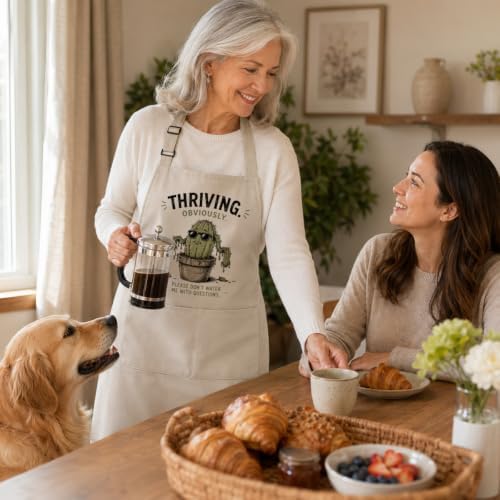 Thriving Obviously Funny Cactus Apron for Women Men | Funny cactus artwork and sarcastic wording create a lighthearted apron for cooking, gardening, baking, and gifting - Image 6