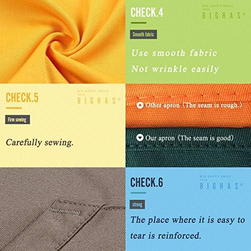 BIGHAS Adjustable Bib Apron with Long Ties for Women Men 18 Colors Chef Kitchen Cooking - Image 5