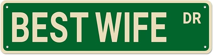 Best Wife Street Signs, Hwife Decor Hwife Sign Wife Gift, Wall Decor for HomeDrivewayMan CaveBar, Quality Metal Signs 16x4 Inch by Unknown