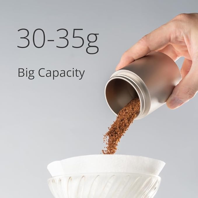 1Zpresso J Manual Coffee Grinder Silver Capacity 35g with Assembly Stainless Steel Conical Burr - Numercial Internal Adjustable Setting