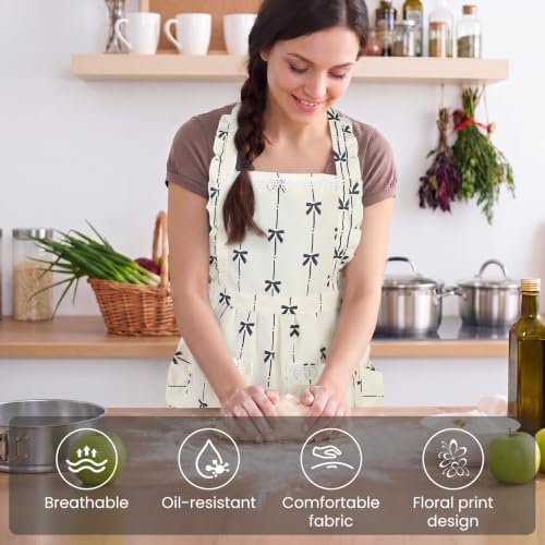 Aoomzoon Cute Aprons for Women with Pockets for Cooking Kitchen Gifts | Adjustable Cross Back Straps Ease Neck Strain, One size Fits Most for Cooking, Grilling and Painting, Gifts for Women - Image 2