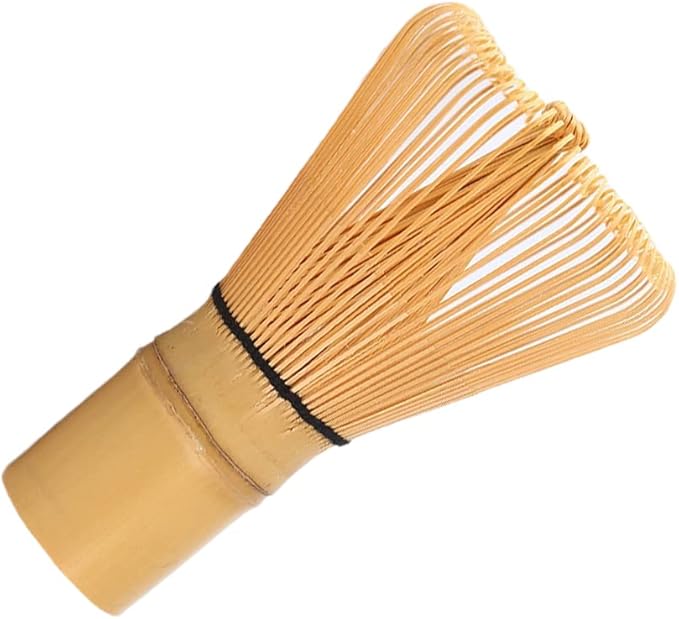 100 Prong Matcha Whisk Natural Bamboo Tea Powder Whisk Semi-handmade Chasen for Making and Stirring Matcha Golden Bamboo Matcha Green Tea Whisk Chasen