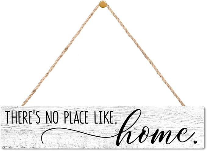 AGMDESIGN There's No Place Like. Home. Wooden Sign, Rustic Wall Decor for Shelf Desk Front Door, Farmhouse Bedroom Kitchen Bathroom Living Room Hanging Wooden Plaque, New Home Gifts for Friend Coworker by Unknown