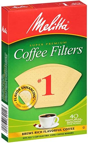 Melitta 620122#1 40 Count Natural Brown Cone Coffee Filters, Brown (Pack of 2)