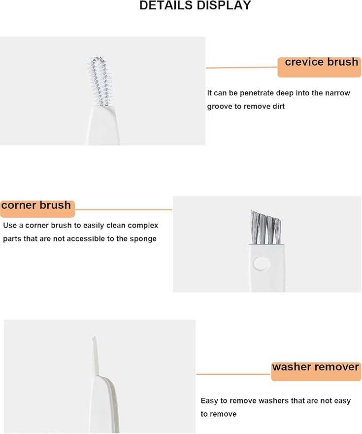 Tiny Cleaning Brush-Mini Multi-Functional Crevice Cleaning Brush, Water Bottle Cleaning Tools for Bottle Cup,Nursing Bottle Cup-1 Pack (Black)… - Image 3