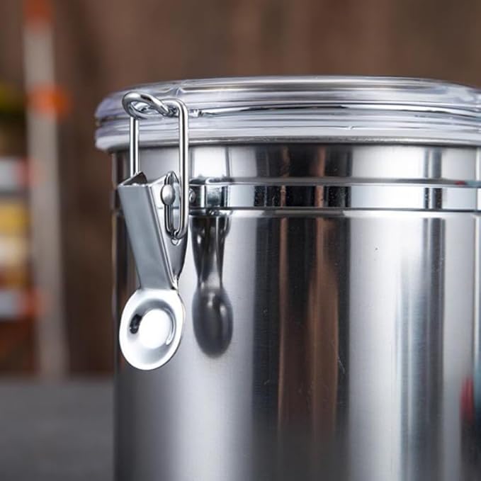 STOBAZA Stainless Steel Airtight Food Storage Canister 62 Oz Metal Container with Clear Pop Lid for Coffee Beans Tea Sugar Kitchen Organization