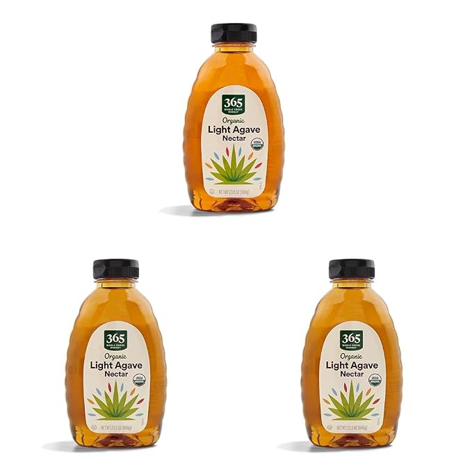 365 by Whole Foods Market, Organic Light Agave Nectar, 23.5 Ounce (Pack of 3) by WholeFoodsMarket