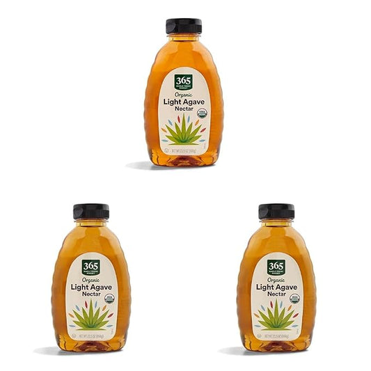 365 by Whole Foods Market, Organic Light Agave Nectar, 23.5 Ounce (Pack of 3) by WholeFoodsMarket