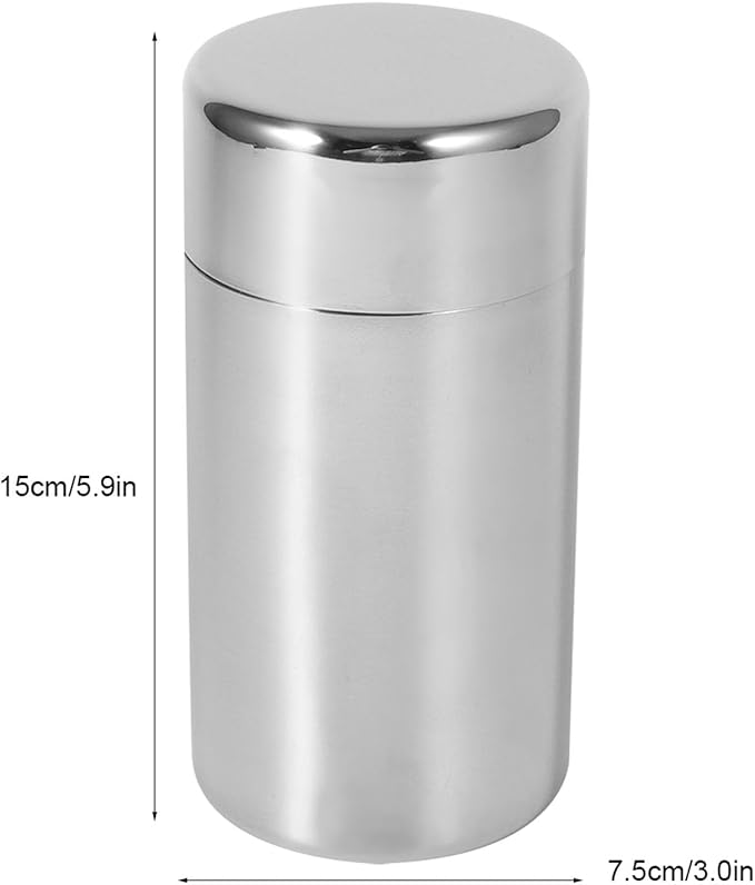 Tea Canister, Double Seal Tea Tins for Loose Tea, Stainless Steel Tea Tin Canister, Round Tea Storage Containers with Airtight Double Lids for Coffee Sugar, 5.9 x 3.0in (L)