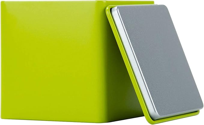 Square Tin Can Empty Cube Steel Box Storage Container kit 65mm Series for Treats, Gifts, Favors, Loose Tea, Coffee and Crafts, Green, 3S