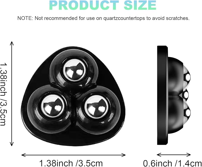 Appliance Casters - Furniture Sliders & Appliance Rollers for Kitchen, Coffee Machine, Blender, Oven - Helps Mom or Wife Easily Solve Countertop Sliding (Black, 4pcs) - Image 5