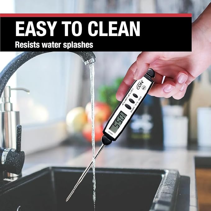 CDN Waterproof Digital Cooking Thermometer Instant Read 2.75" Stainless Shatterproof Ideal for Meat, Poultry, BBQ NSF Certified DT450X