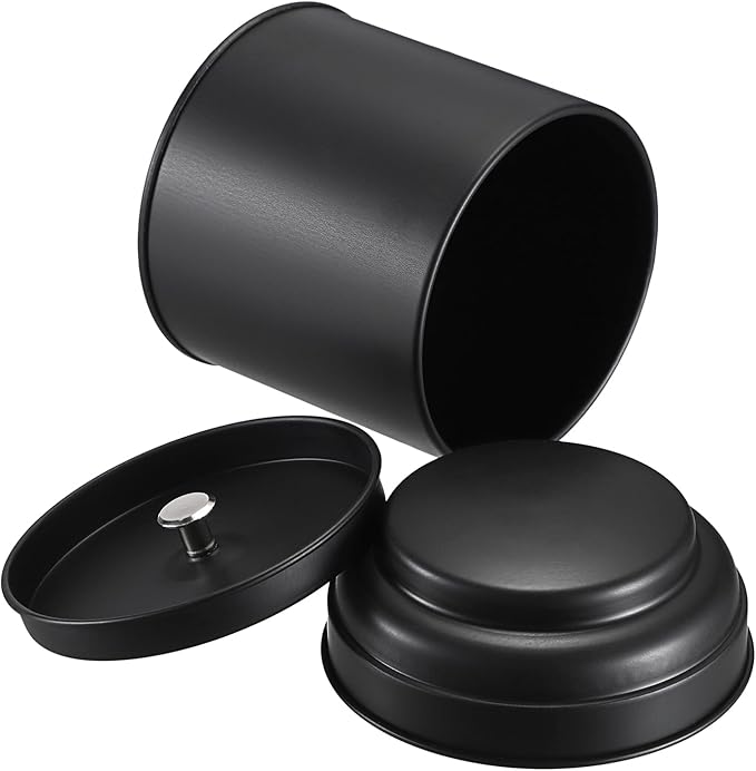 JUXYES 12 Pack Tea Tins Canister with Airtight Double Lids, 8 fl oz Loose Leaf Tea Storage Airtight Kitchen Canisters Tins Can Box for Storage Loose Tea Coffee Herbs and Spices, Black