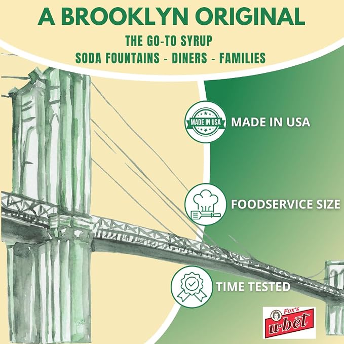 FOX'S U-BET Syrup Bottle, Kosher Certified, Brooklyn Original, Fat Free (1 Gallon, Vanilla) - Image 5